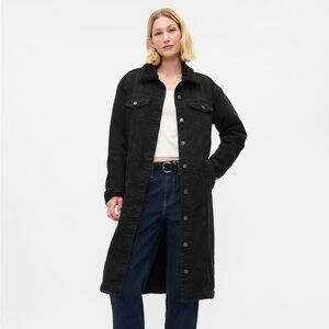 GAP Black Trench Coat with Long Length and Stylish Collar